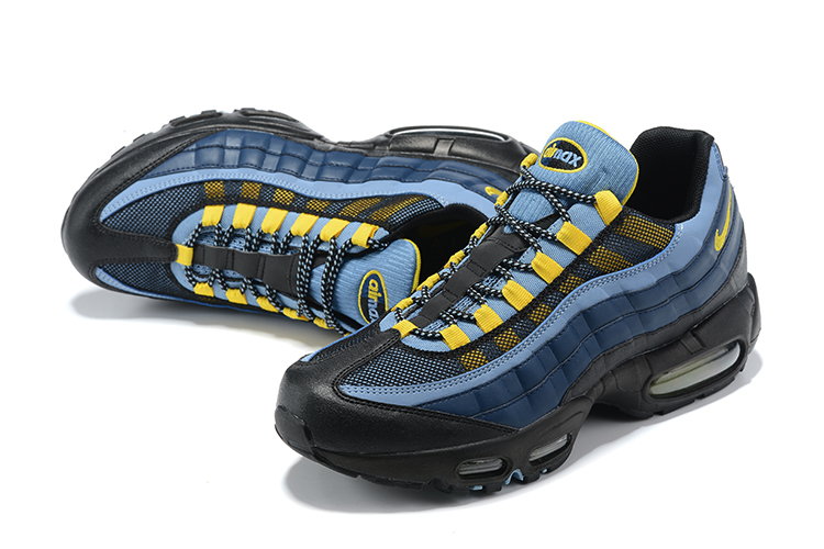2021 Nike Air Max 95 Black Blue Yellow Shoes